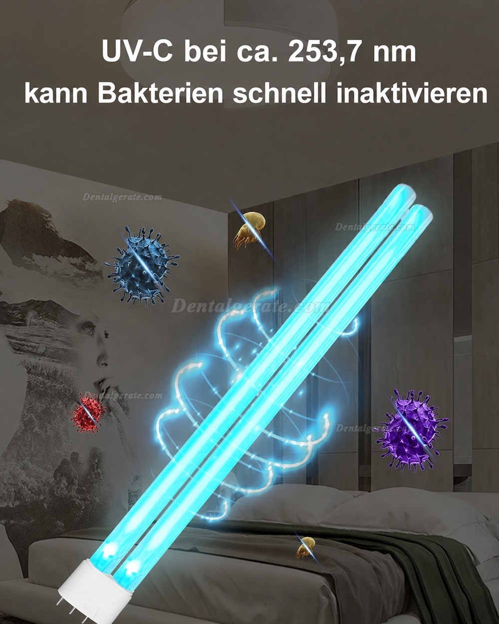 38 Watt UVSterilisator Lampe UV Keimt&ouml;tende Lampe UVC+Ozon Desinfektion